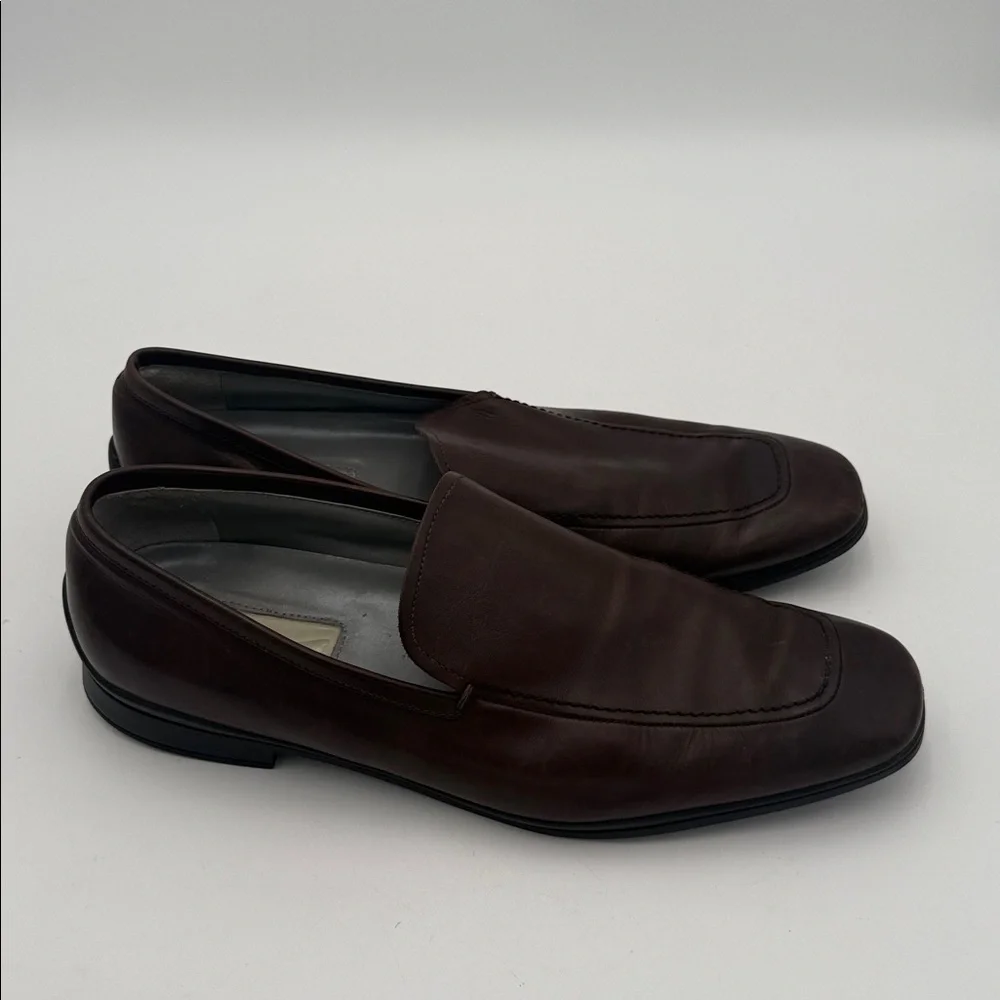 Kenneth Cole Dark Brown Leather Slip-On Loafers men 13M casual office retro Y2K